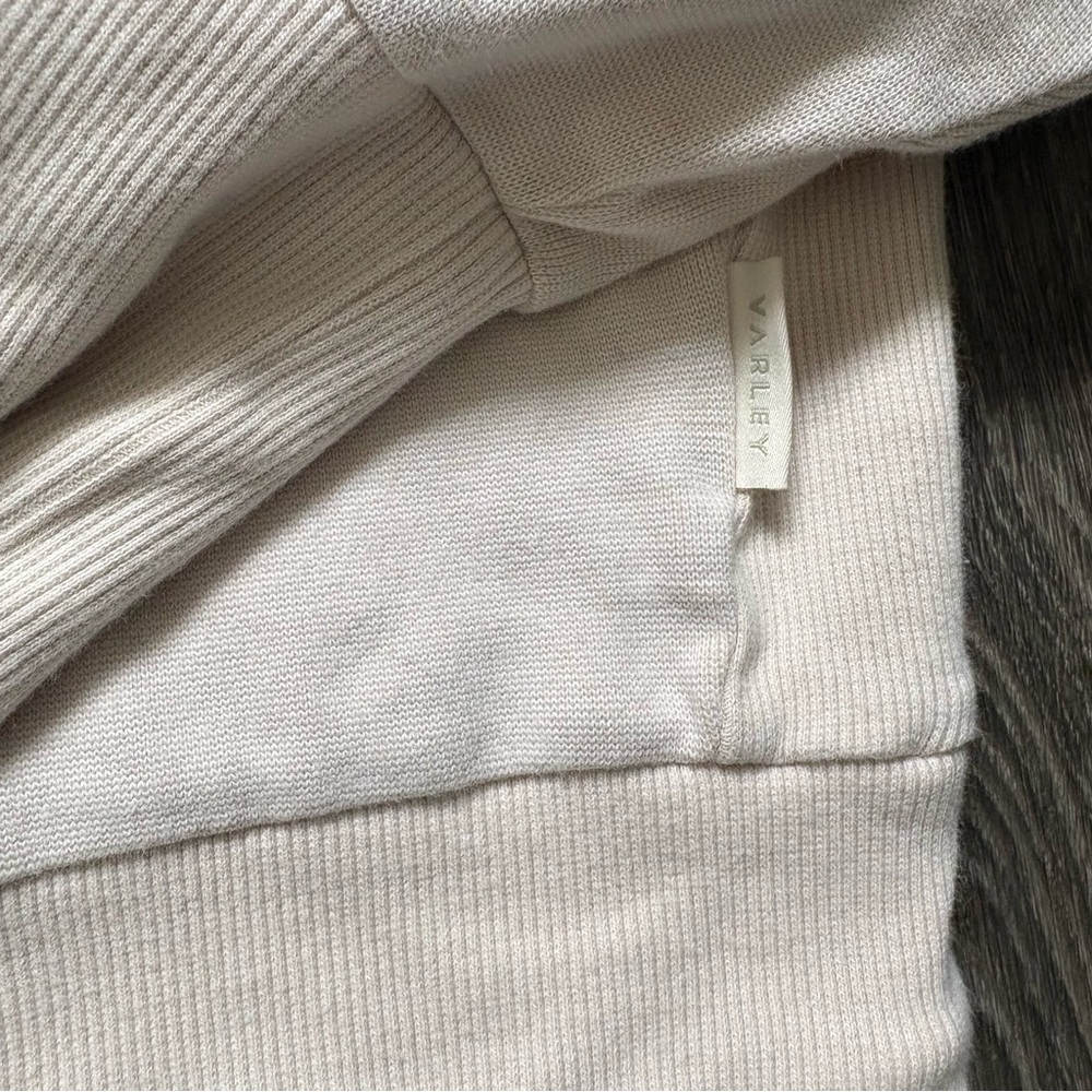VARLEY EDITH RIB PIQUE Pullover drawstring in oatmeal - Picture 3 of 4